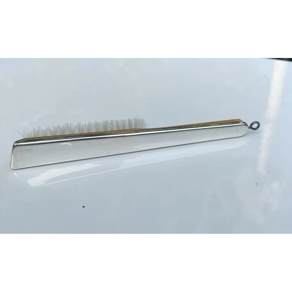 Vintage Meridional Silverplated Clothes Brush Brazil Wood‎ Handle Vanity Brush